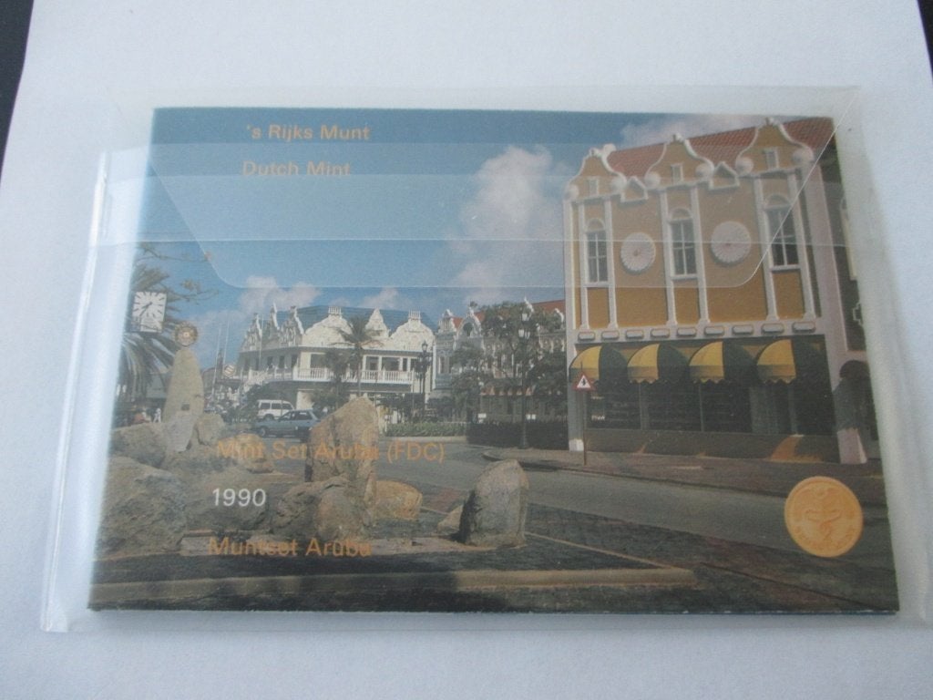 Aruba jaarset 1990 fdc, Postzegels en Munten, Munten | Nederland, Ophalen of Verzenden, Koningin Beatrix, Overige waardes, Setje