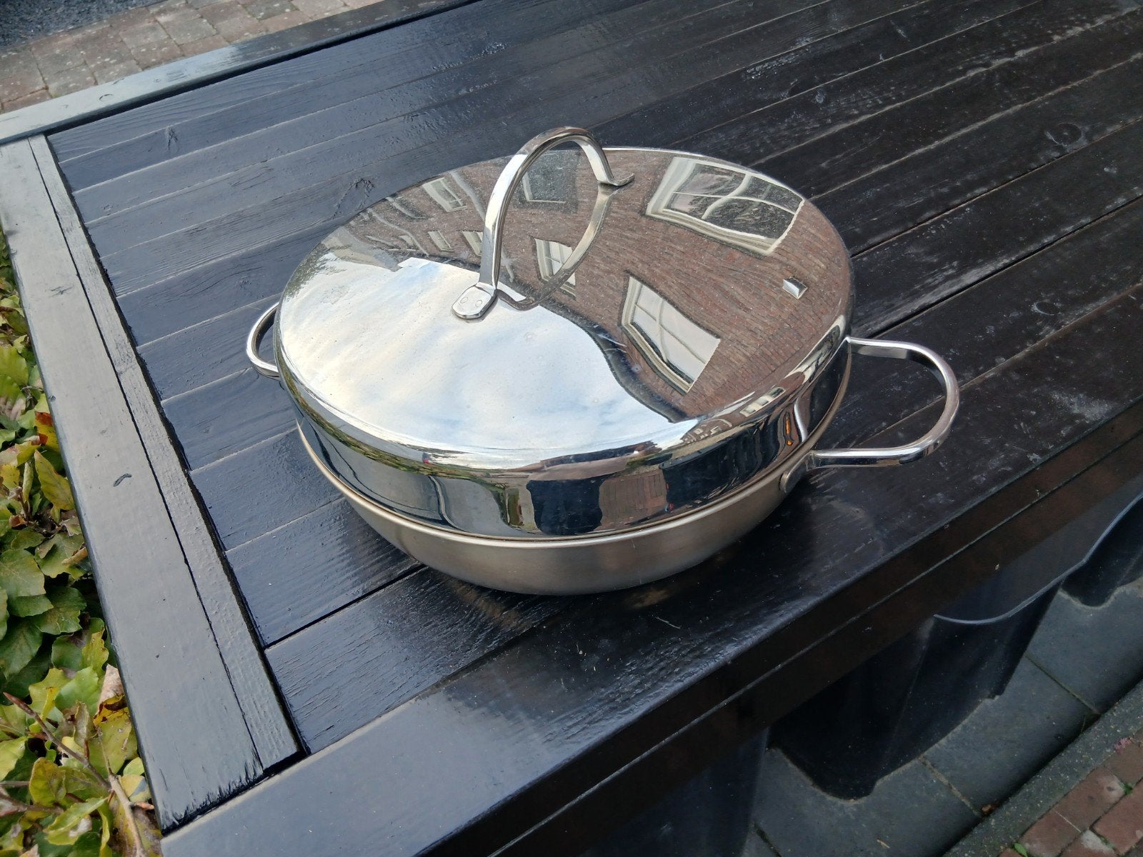 resto demeyere rookpan met rooster, Ophalen of Verzenden, Gebruikt, Gietijzer