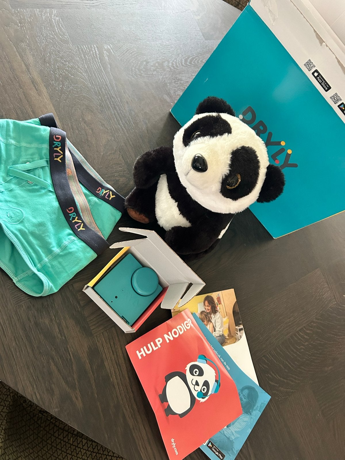 Dryly plaswekker set met panda knuffel en onderbroek, Ophalen of Verzenden, Zo goed als nieuw, Jongen of Meisje