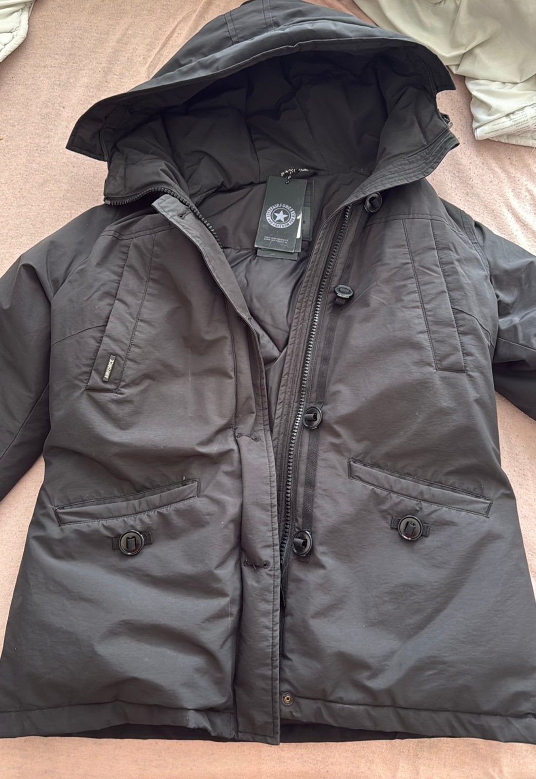 AirForce Parka Dames Winterjas Zwart - Zo goed als nieuw, Ophalen of Verzenden, Zo goed als nieuw, Maat 38/40 (M), Zwart