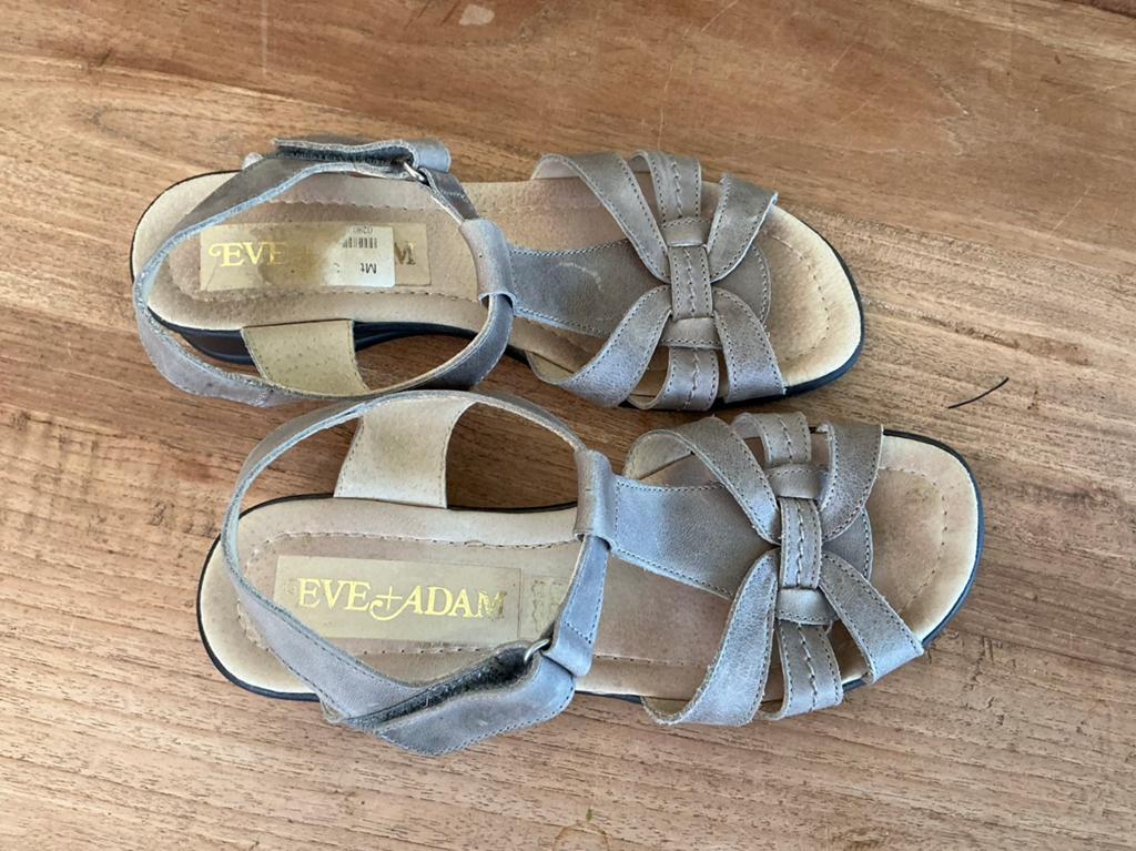 Dames  sandalen Eve + Adam, leer maat 39, Ophalen of Verzenden, Zo goed als nieuw, Sandalen of Muiltjes