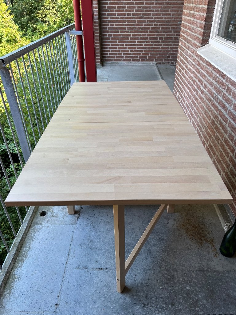 Inklapbare eettafel, Huis en Inrichting, Tafels | Eettafels, Ophalen, Gebruikt, 50 tot 100 cm, 150 tot 200 cm