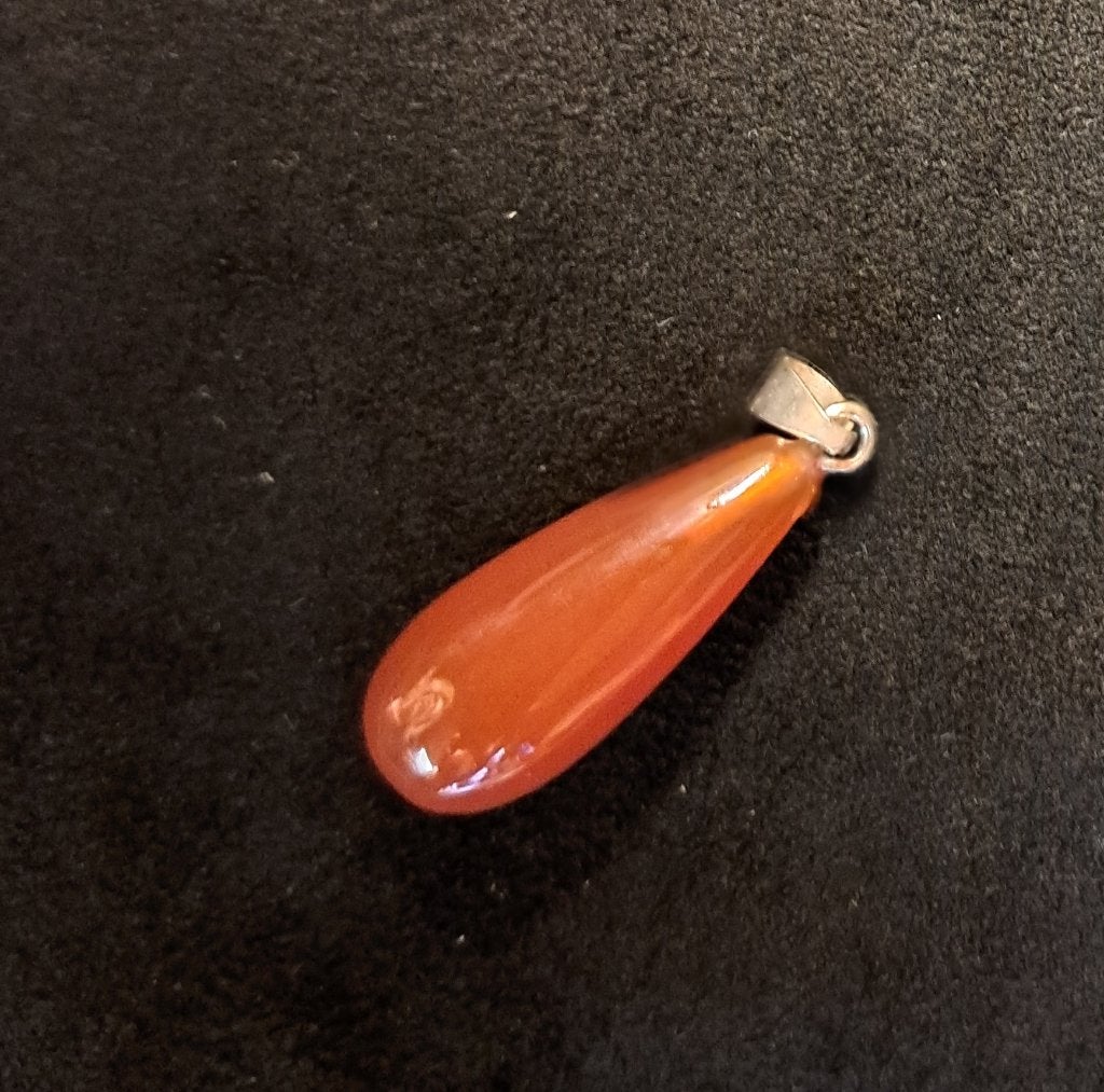 Schitterende hanger van carneool in druppelvorm, Overige voorstellingen, Verzenden, Nieuw, Oranje