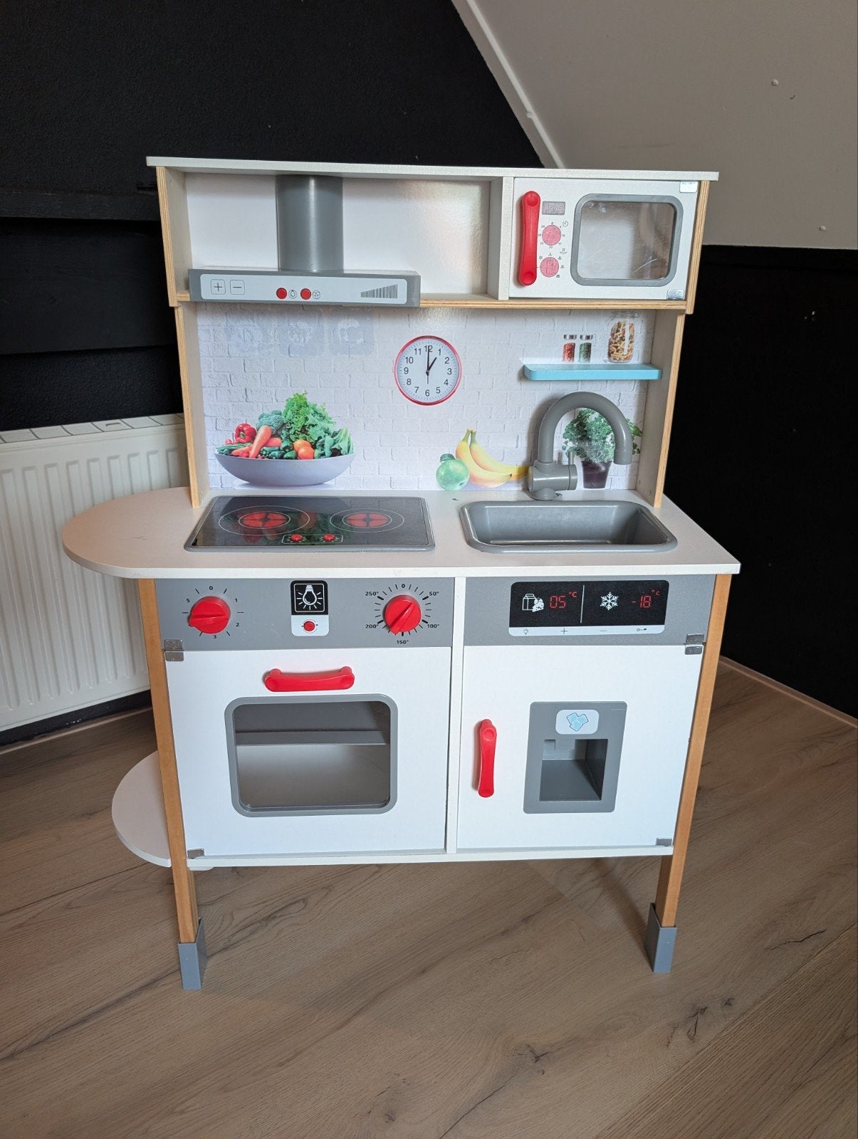 Houten speelkeuken met accessoires en licht/geluid, Ophalen, Gebruikt, Knutselen, Met licht