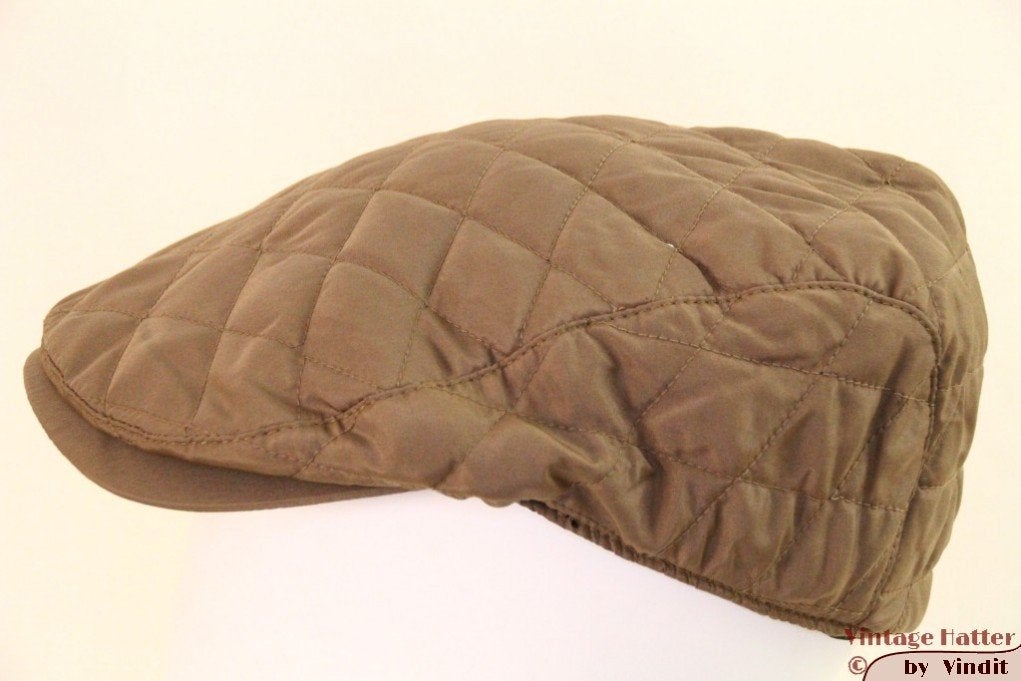 Flatcap Platte pet Hawkins kaki doorgestikt maat 60 Nieuw, 60 cm (XL, 7½ inch) of meer, Nieuw, Ophalen of Verzenden, Pet
