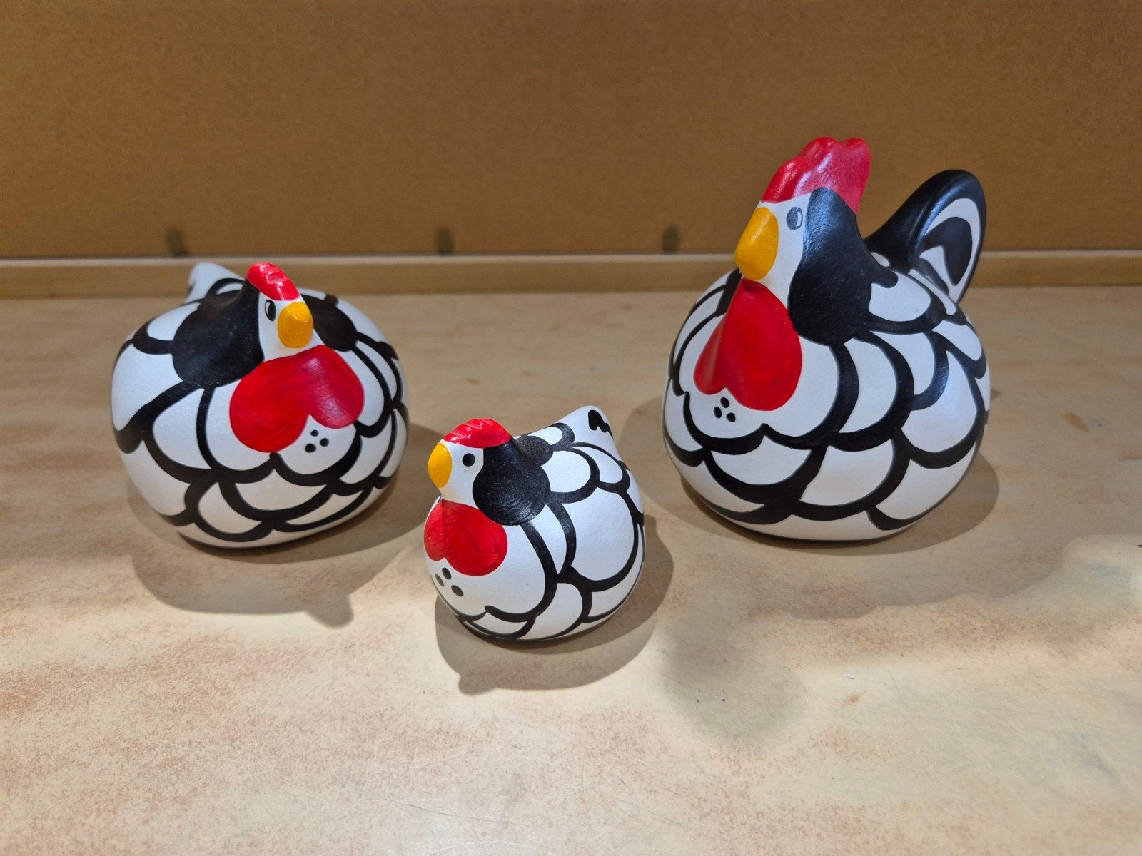 vintage happy hens pencilled Hamburg familie van 3 stuks, Ophalen of Verzenden