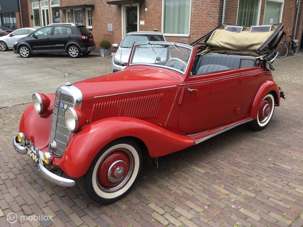 Mercedes 170v cabriolet loopt en rijd !, Auto's, Oldtimers, Overige carrosserieën, Mercedes-Benz, Bedrijf, Te koop