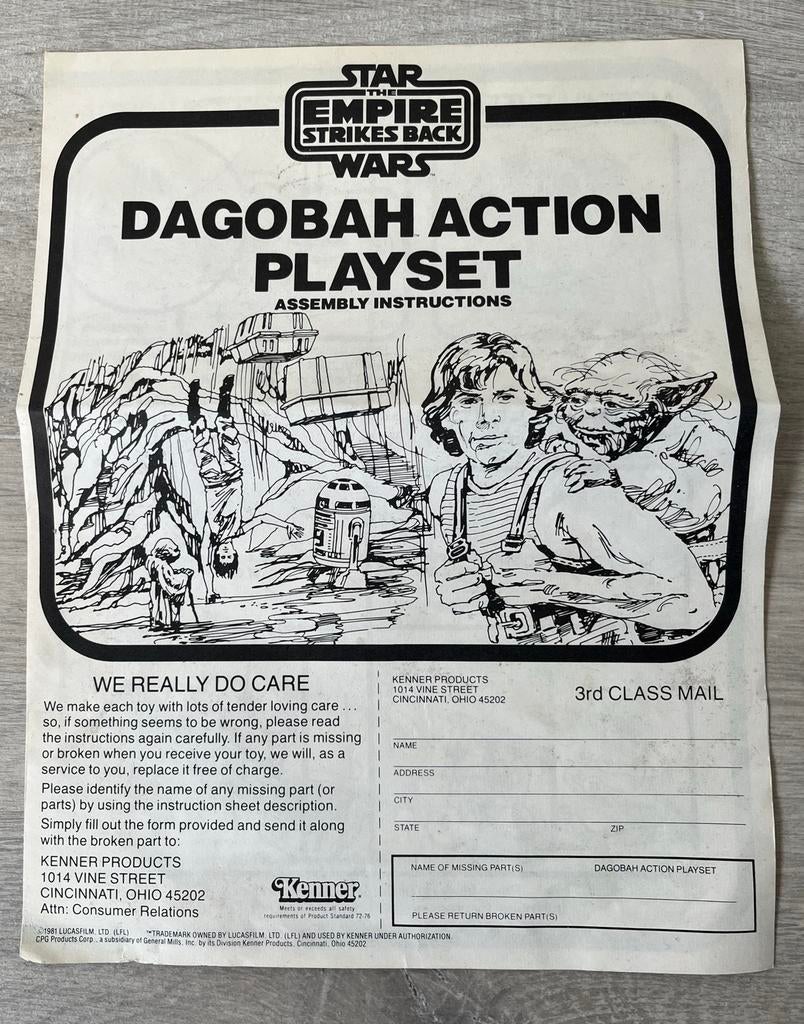 Star Wars vintage Dagobah Action Playset instructies, Verzamelen, Star Wars, Gebruikt, Ophalen of Verzenden