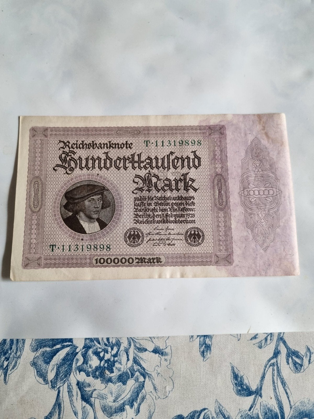 Duitsland; een zeer mooi 100.000 Mark bankbiljet uit 1923, Postzegels en Munten, Ophalen of Verzenden, Duitsland, Los biljet