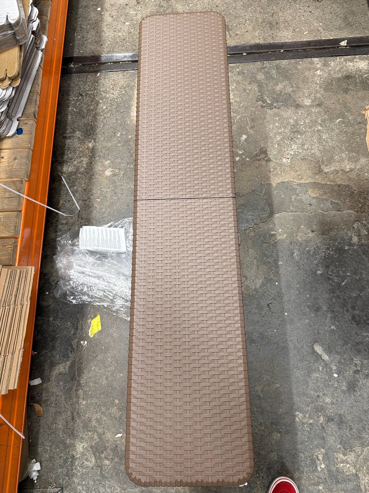 Inklapbare picknickbank 120x25cm - Bruin rotan look, Ophalen of Verzenden