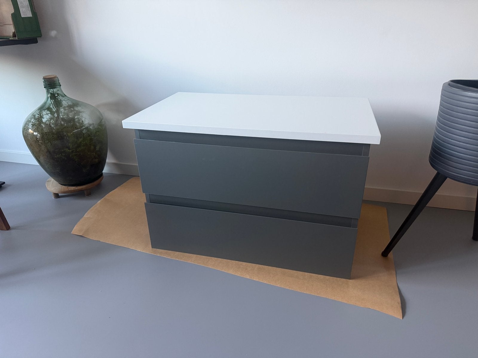 Hettich badkamer meubel wastafel 76 breedt grijs antraciet, Huis en Inrichting, Ophalen, 50 tot 100 cm, Zo goed als nieuw, Minder dan 100 cm
