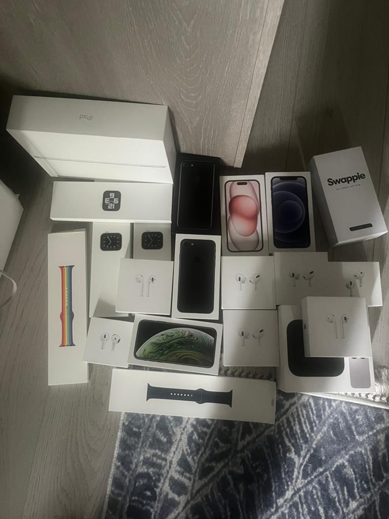Grote partij Apple dozen en tasje (iPhone, iPad, Watch, iMac, Gebruikt, Overige modellen, Ophalen of Verzenden, Zonder simlock