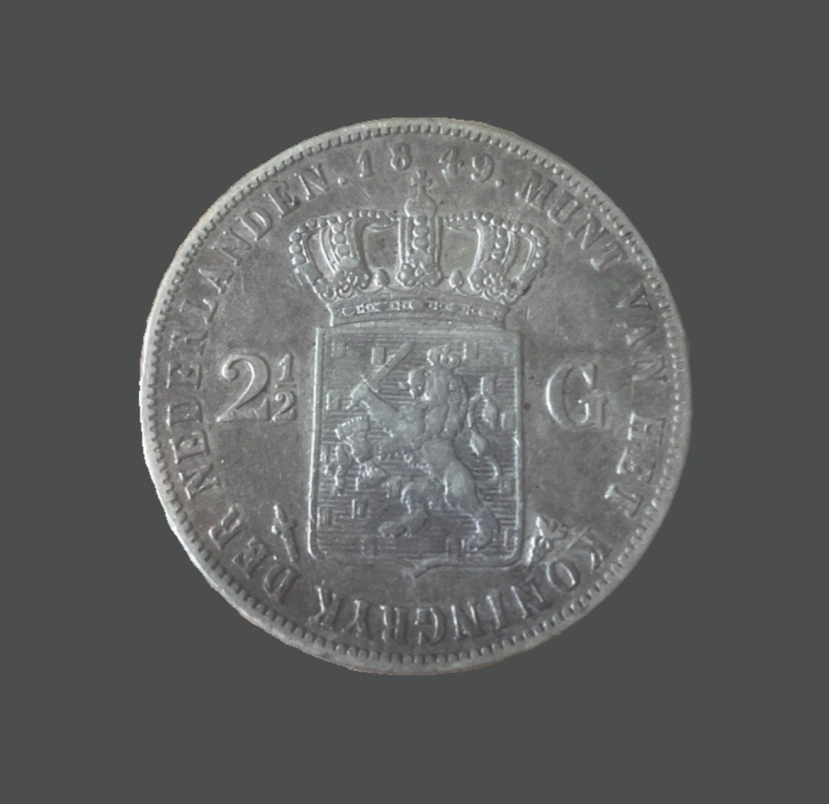 Zilveren 2½ Gulden Munt Willem III 1849, Postzegels en Munten, Koning Willem III, Zilver, Ophalen of Verzenden, Losse munt