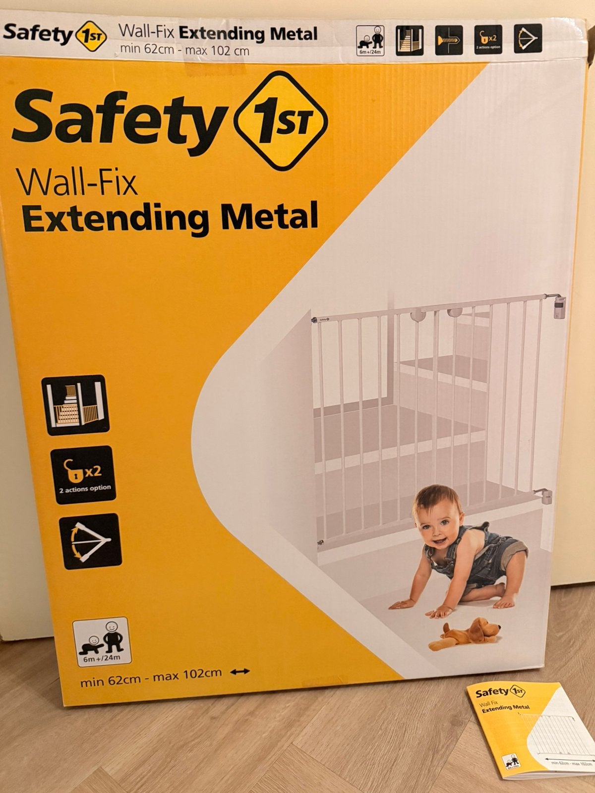 2x Safety 1st Wall-Fix Extending Metal traphekje – wit, Kinderen en Baby's, Ophalen, 100 tot 115 cm, Zo goed als nieuw, Klemhekje