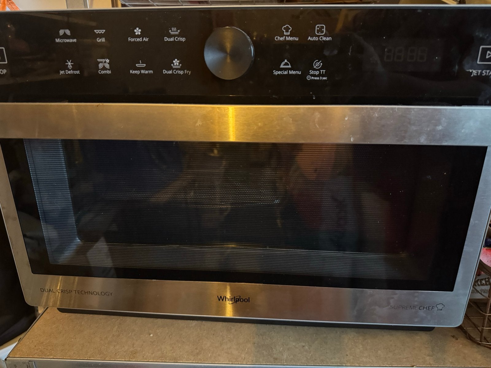 Whirlpool MWP 338 Supremechef combi-magnetron, Ophalen, Hete lucht, Zo goed als nieuw, Draaiplateau