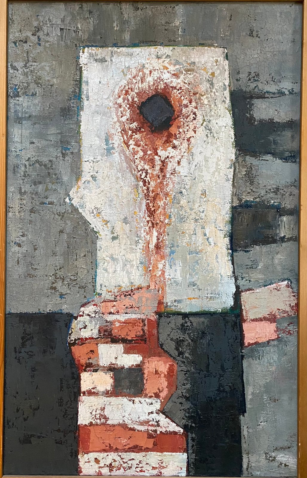Abstract olieverf schilderij van 85 x 55 cm, Ophalen of Verzenden
