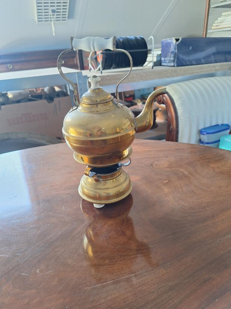 Antieke Biedermeier theeketel met comfoor, 19e eeuws, Ophalen of Verzenden