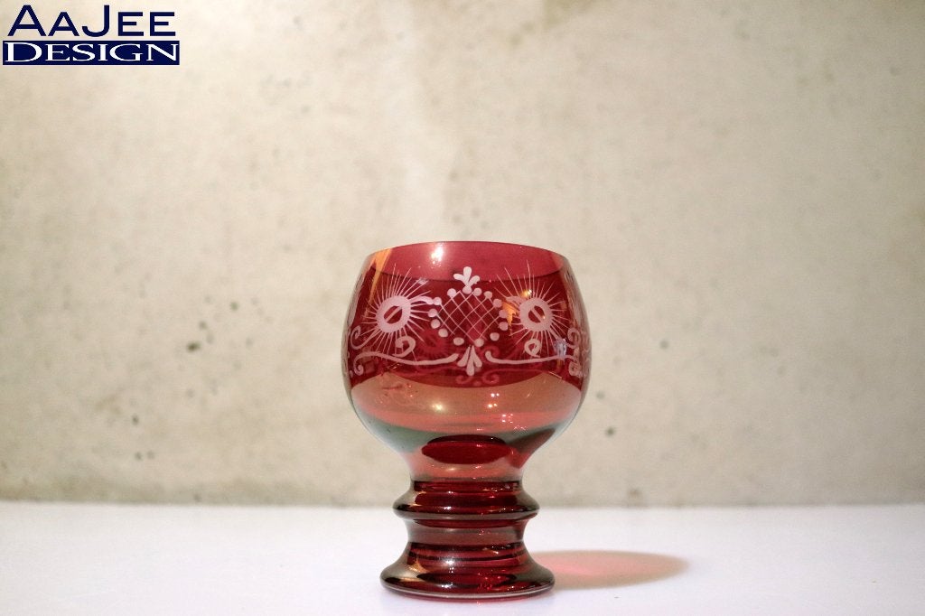 Egermann glass – Kristallen Bokaal – Ruby Red – Cut-2-Clear, Ophalen of Verzenden, Gebruikt, Overige typen