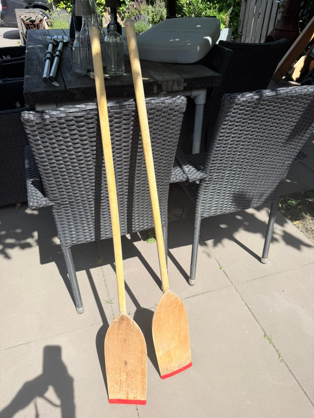 Houten peddels, Watersport en Boten, Peddels, Ophalen, Gebruikt, Enkelbladige peddel