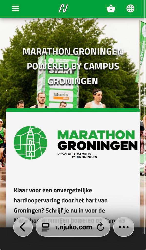 Startbewijs halve marathon Groningen 31 mei 2026, Sport en Fitness, Loopsport en Atletiek, Ophalen of Verzenden, Nieuw, Overige typen