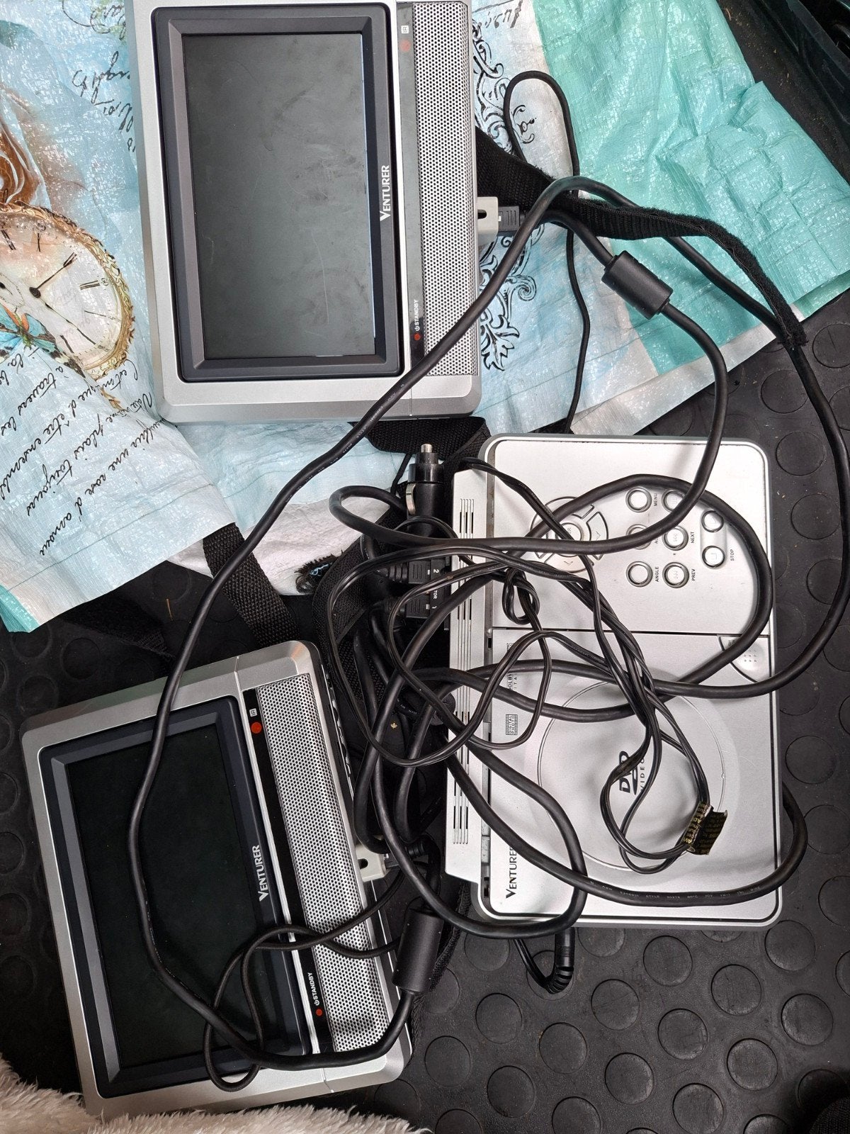 Venturer draagbare DVD-speler voor de auto met twee scherme, Gebruikt, Draagbaar, Ophalen of Verzenden, Overige merken