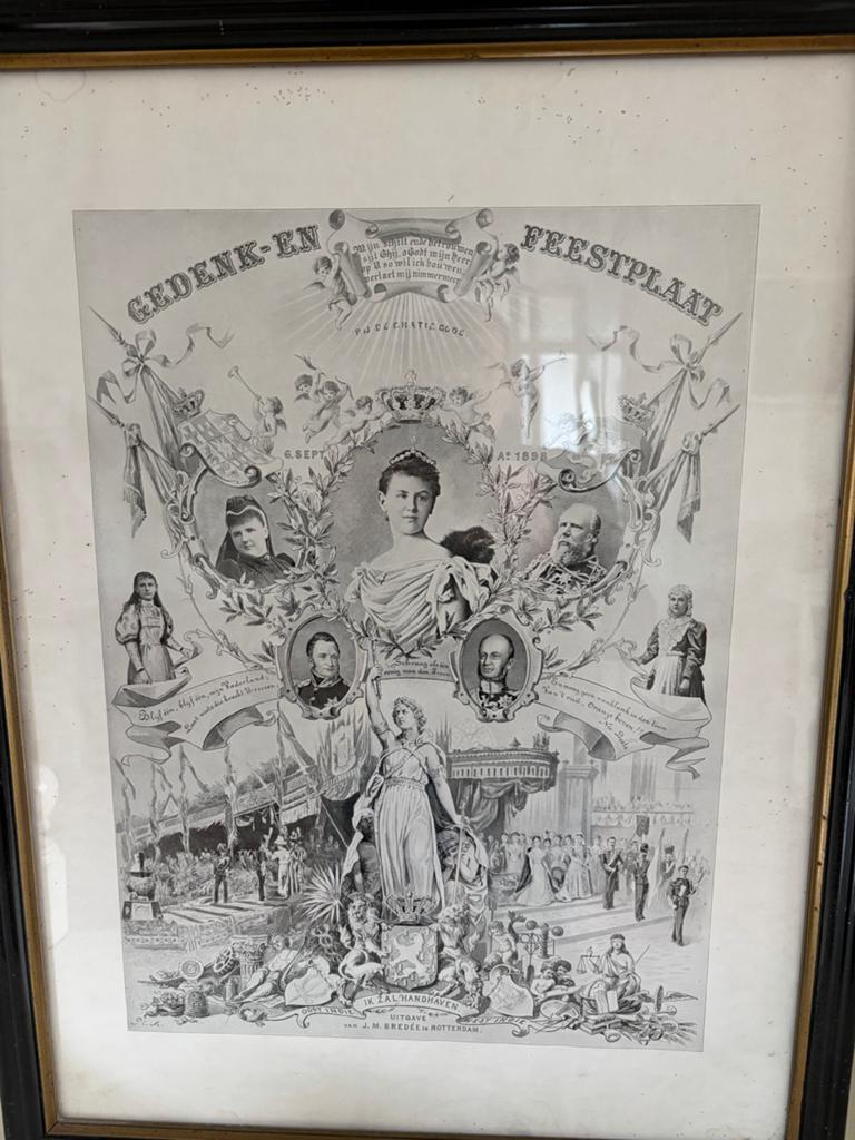 Gedenk- en Feestplaat Koningin Wilhelmina 1898, Ophalen of Verzenden