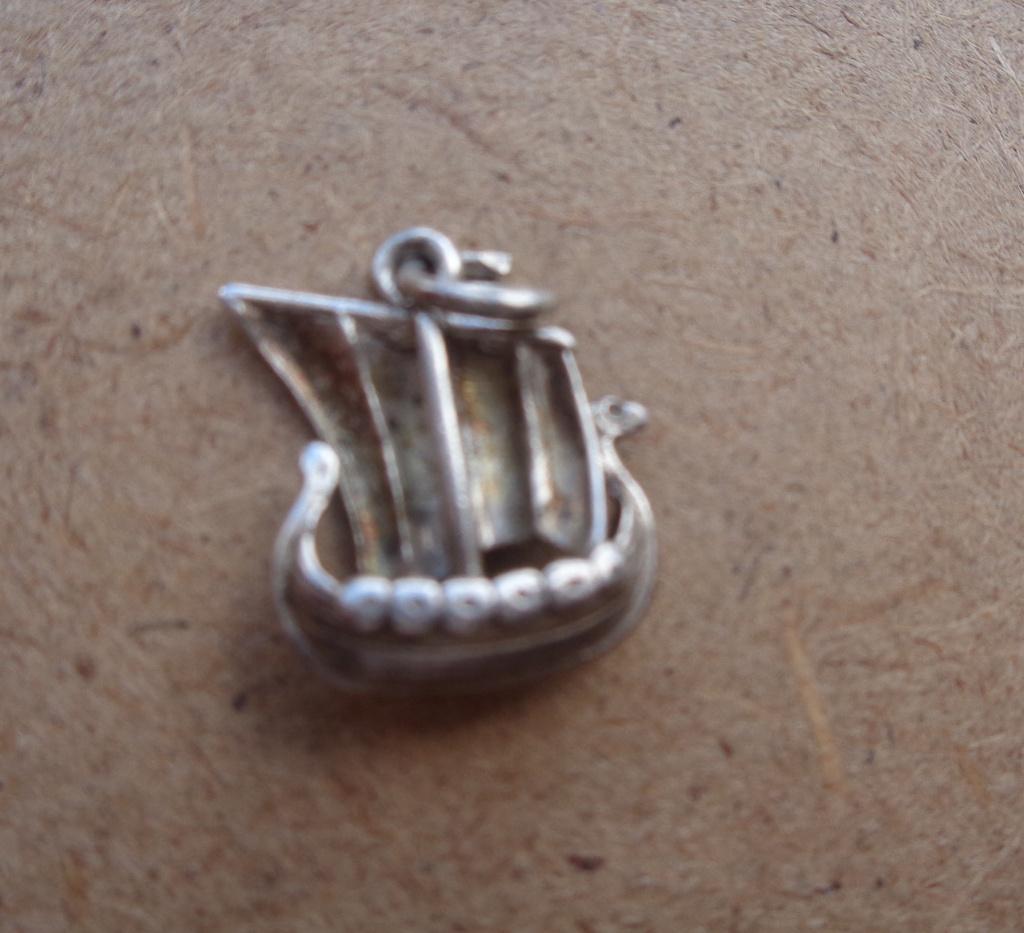 zilveren vintage bedel viking schip [876], Overige merken, Verzenden, Zo goed als nieuw, 1 bedel