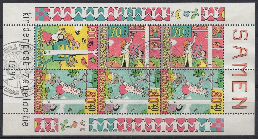 Blok (53) - kind 1994 - samen spelen - gestempeld, Verzenden, Na 1940, Gestempeld