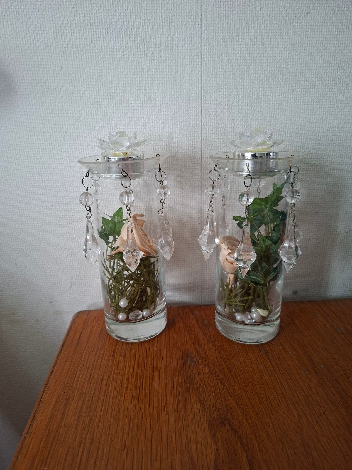 decoratie waxinelichthouder, Ophalen, Waxinelichthouder, Glas, 17 cm