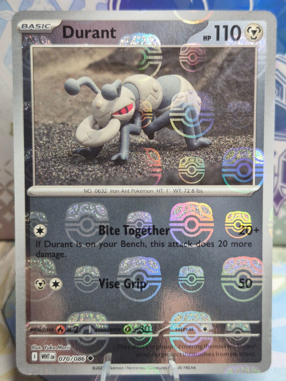 Durant 070/086 Masterball White Flare Pokémon Kaart, Ophalen of Verzenden, Zo goed als nieuw, Losse kaart