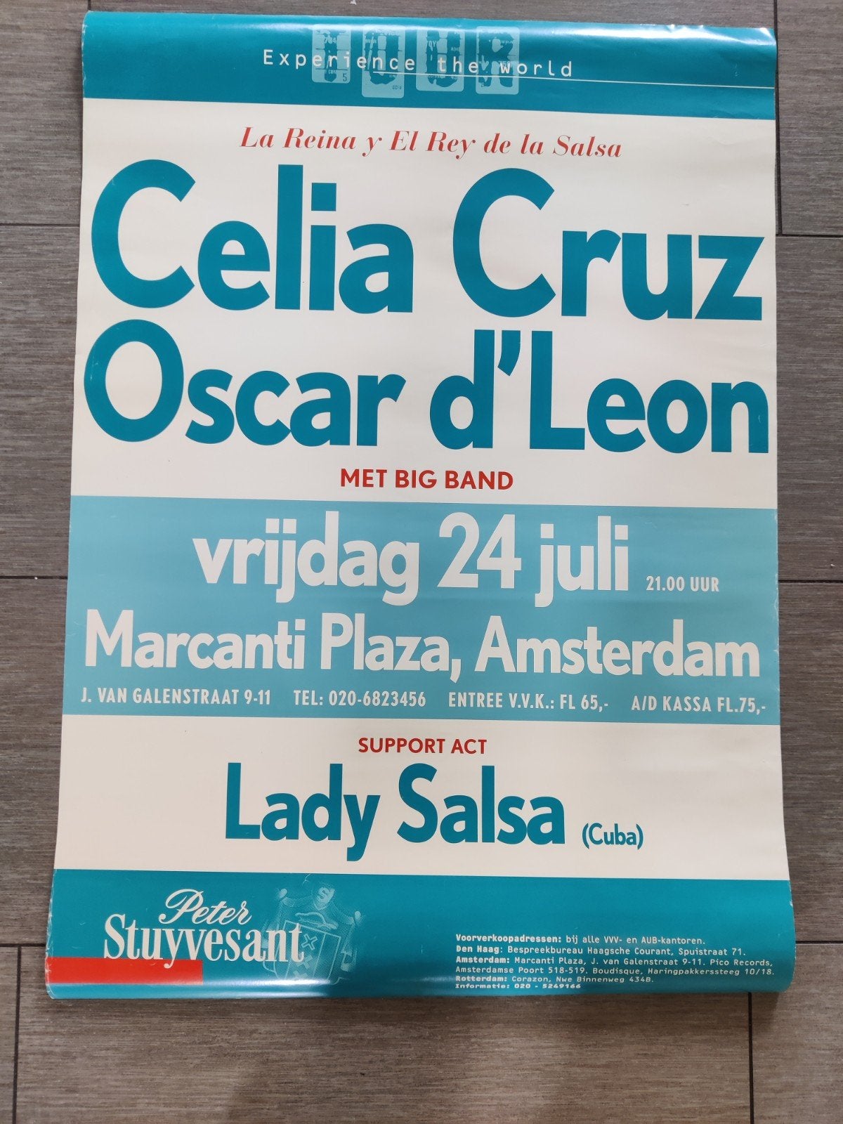 Concertposter Celia Cruz Oscar d'Leon Salsa (Cuba) (1998), Verzamelen, Ophalen, Rechthoekig Staand, Deurposter of groter, Zo goed als nieuw