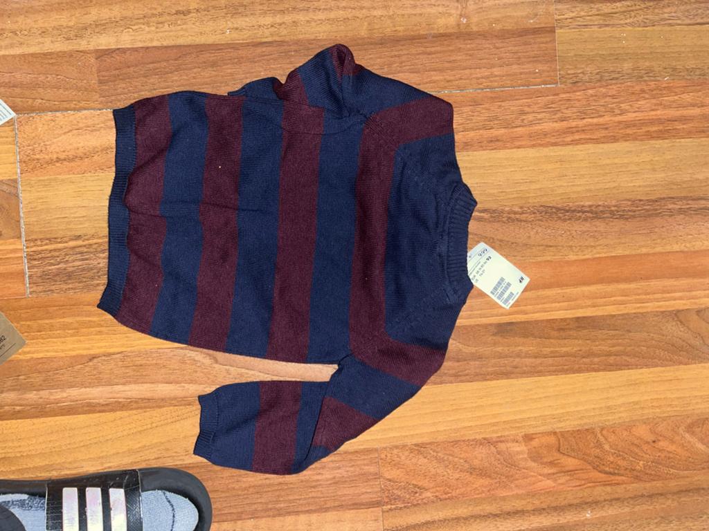 H&M gestreepte trui en donkere jeans voor kinderen, Ophalen of Verzenden, Zo goed als nieuw, Maat 34 (XS) of kleiner, Blauw