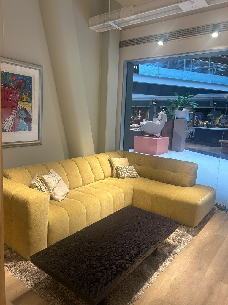 Lazy Lucca Bank Soofsinterieur met Mini Ottoman, Huis en Inrichting, Ophalen, 250 tot 300 cm, Hoekbank, Zo goed als nieuw