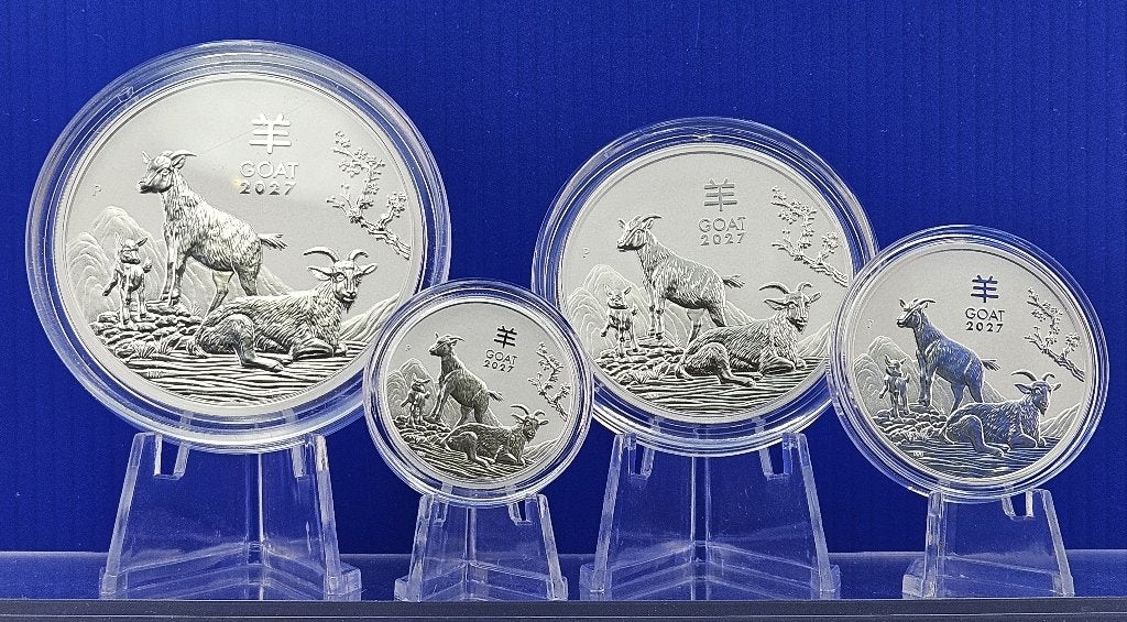 (A411) AUSTRALIA LUNAR III  GOAT  2027  ONE OUNCE, Postzegels en Munten, Ophalen of Verzenden, Losse munt, Zilver