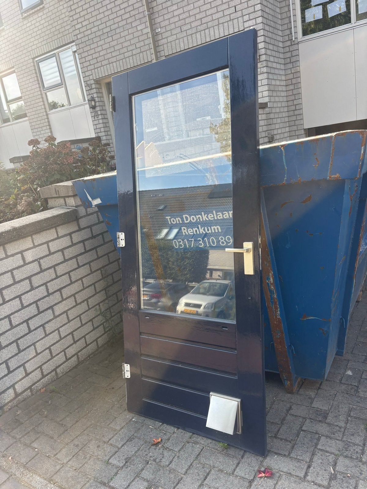 Buitendeur met glas, Ophalen, Gebruikt, 80 tot 100 cm, Buitendeur