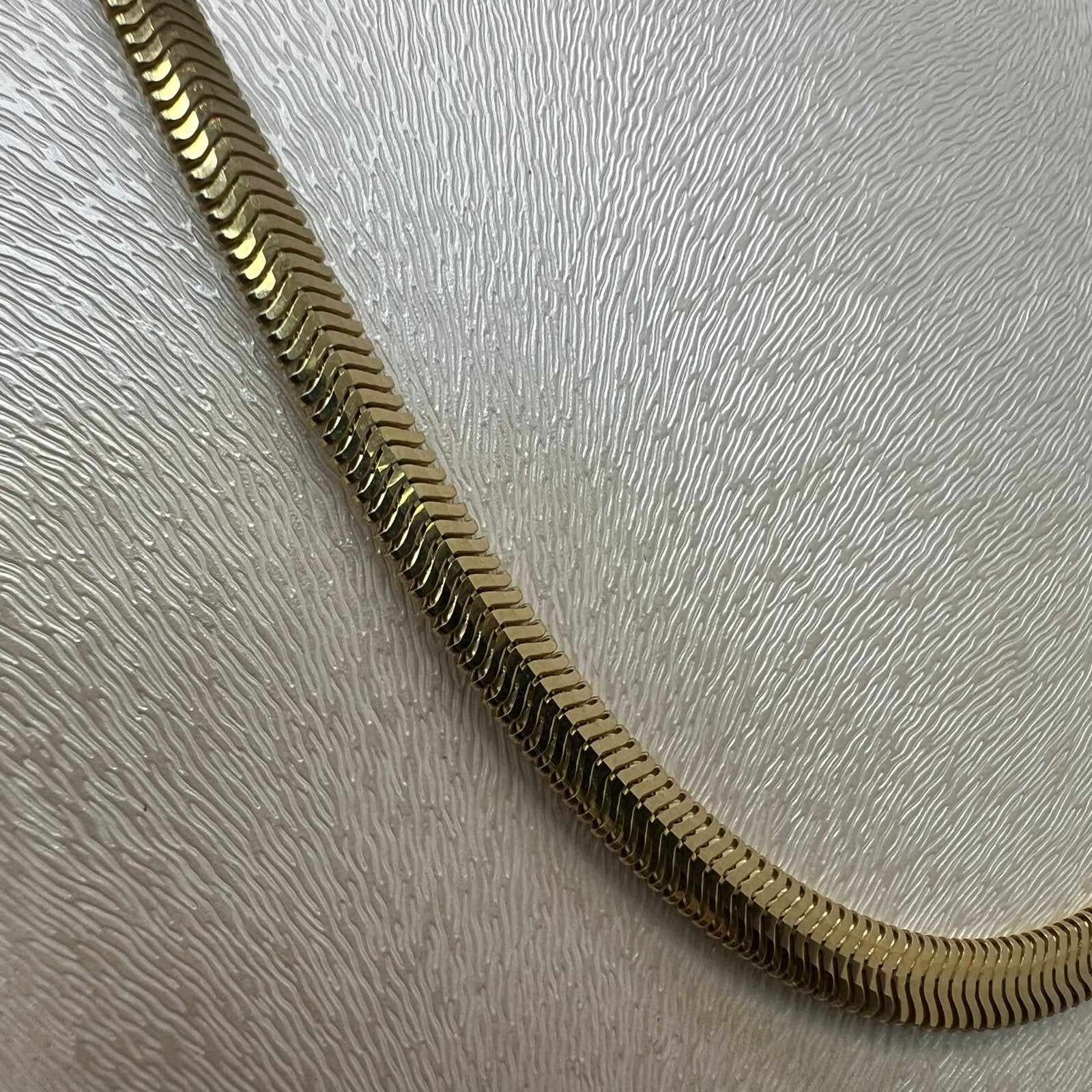 14k gouden ketting collier slang schakel, Ophalen of Verzenden, Zo goed als nieuw, Goud