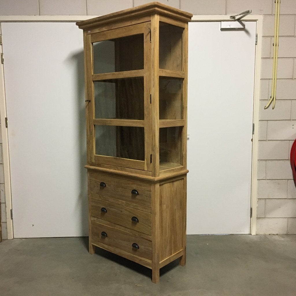 buffetkast teak - 1 deur 3 lades – 80 cm br - Gratis bezorgd, Huis en Inrichting, Kasten | Buffetkasten, TTM Wonen, Meubels – (Perzische) Tapijten en Woonaccessoires