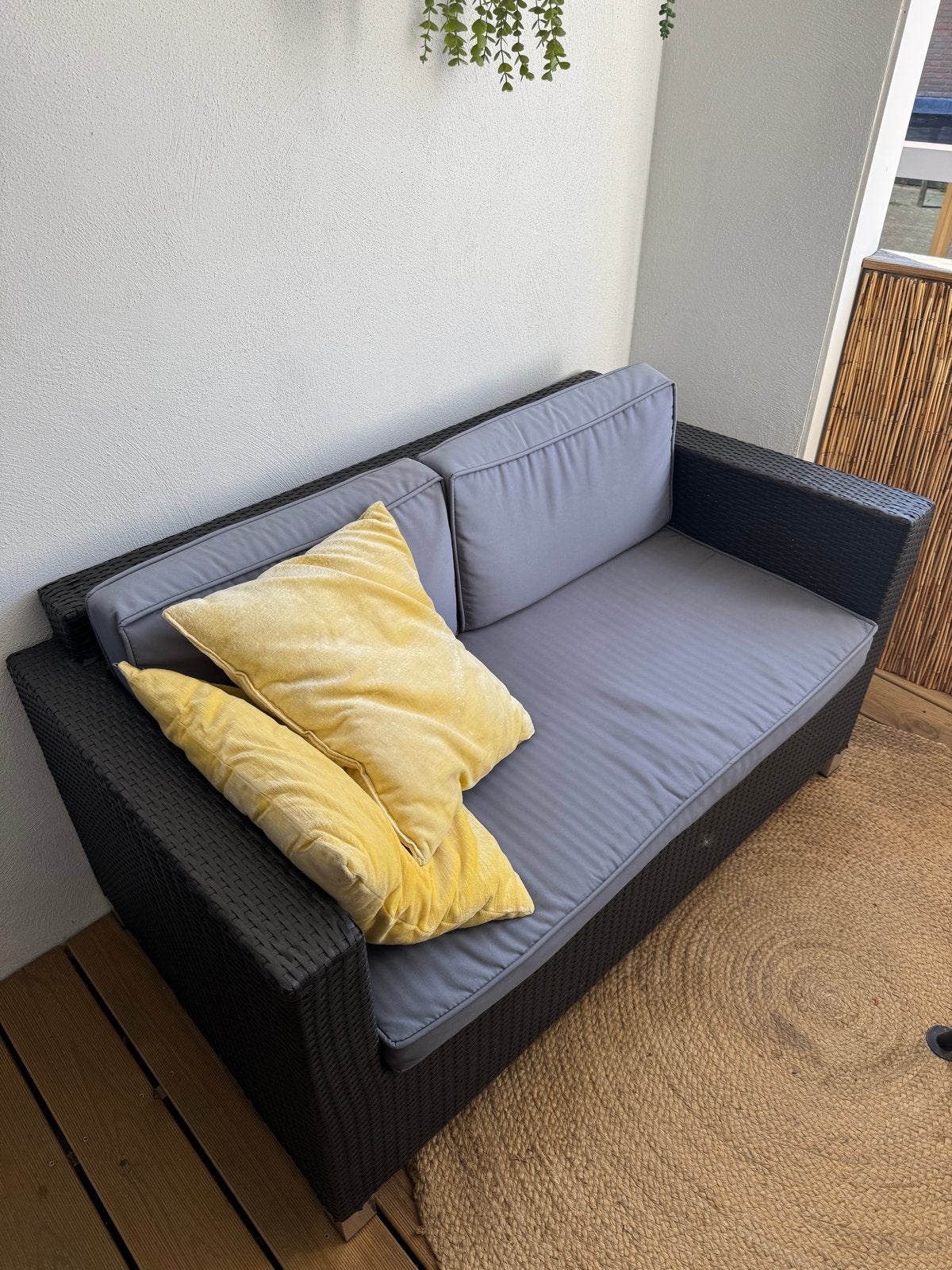 tweepersoons loungebank voor buiten, Kunststof, Tweepersoons, 75 tot 100 cm, Ophalen of Verzenden