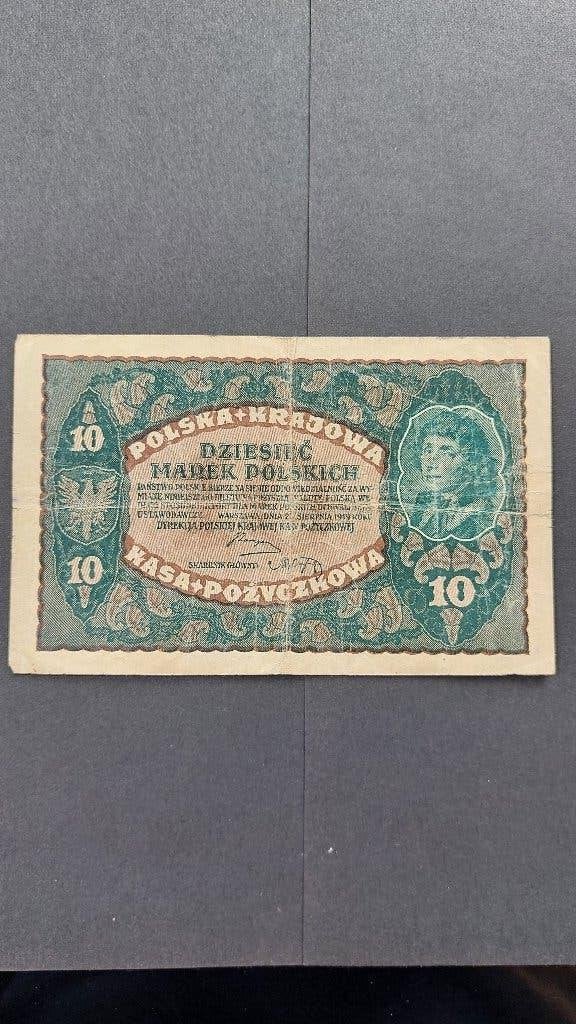 10 Poolse mark  biljet uitgifte 1919, Postzegels en Munten, Bankbiljetten | Europa | Niet-Eurobiljetten, Ophalen of Verzenden