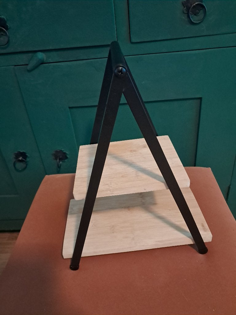Etagere dienblad bamboe, Huis en Inrichting, Ophalen, Zo goed als nieuw, Overige typen, Hout