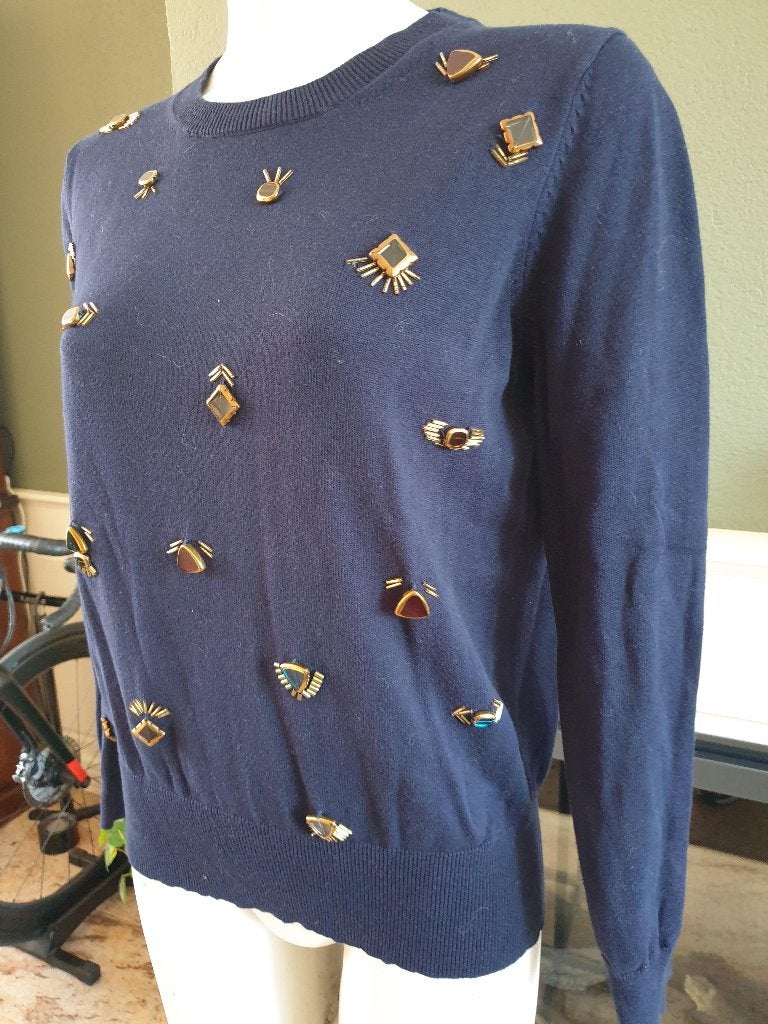 Nikkie schitterende blauwe oog trui mt M 38 40, Kleding | Dames, Truien en Vesten, Maat 38/40 (M), Zo goed als nieuw, Nikkie, Verzenden