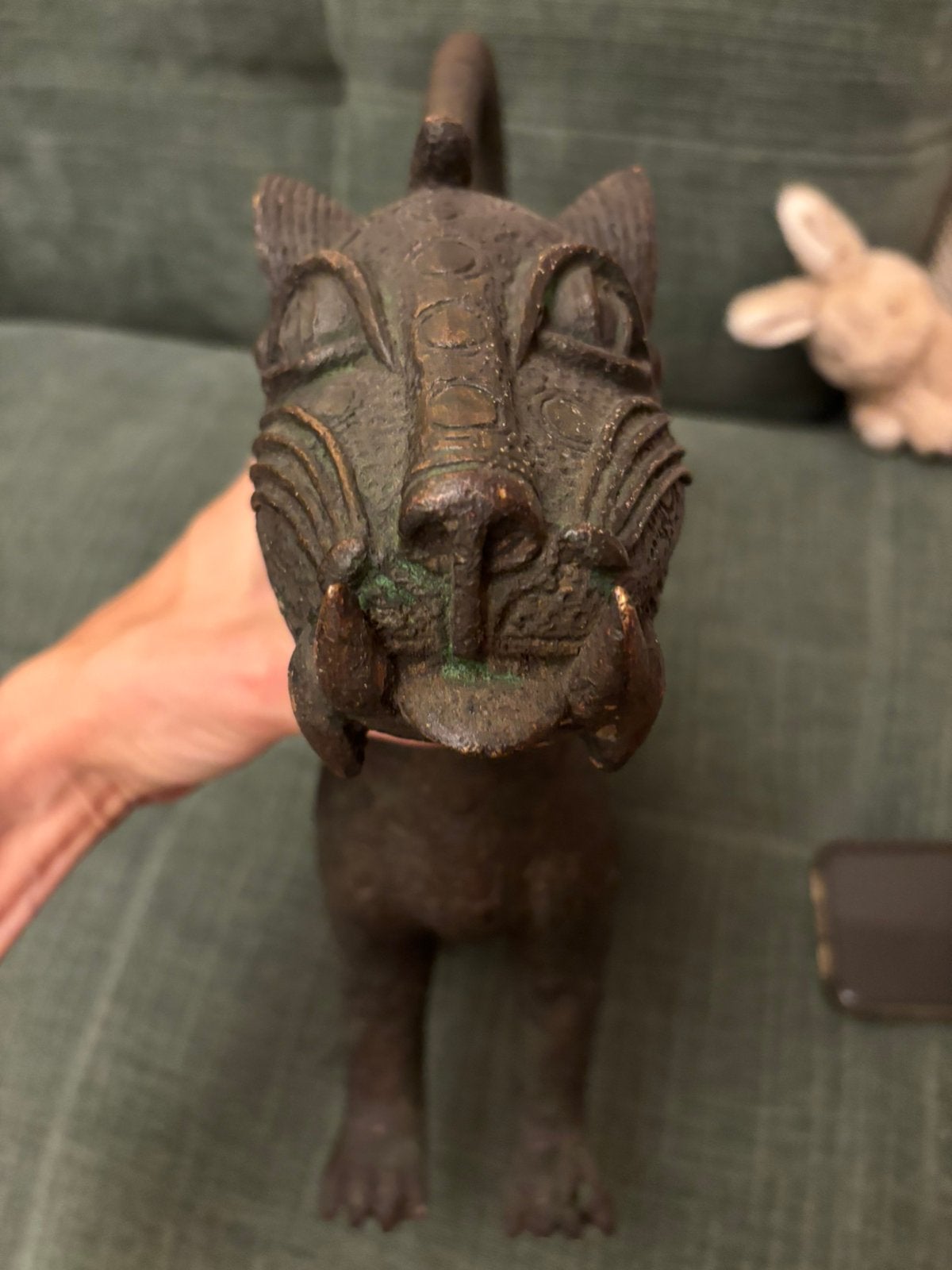 Bijzonder bronzen Benin/Edo luipaard – handgegoten – Afrika, Antiek en Kunst, Ophalen of Verzenden