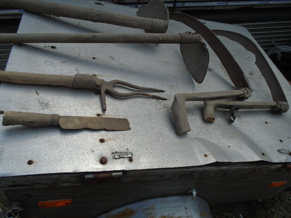 antieke wielen en boeren gereedschap, Antiek en Kunst, Ophalen of Verzenden