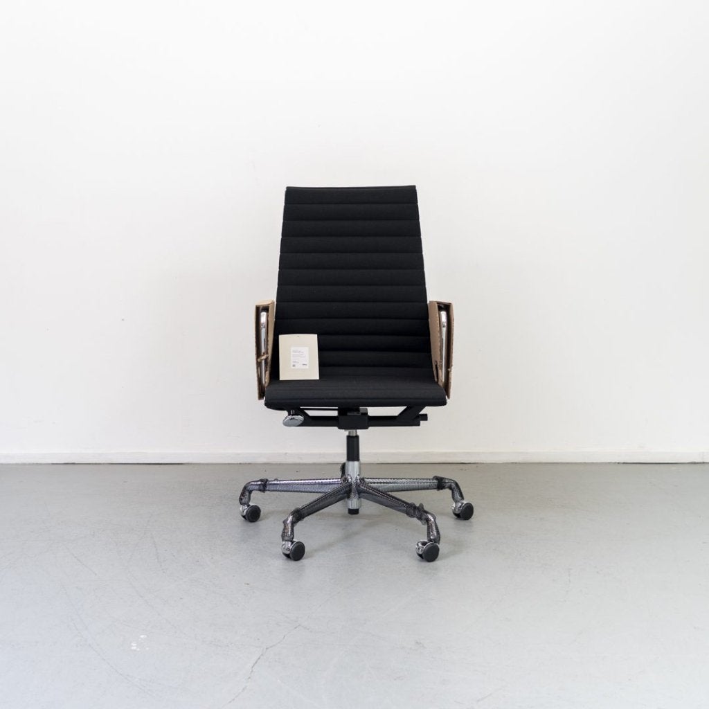 Vitra Eames EA 119 Bureaustoel Zwart Hopsak - Chroom, Niet ingevuld, Nieuw, Niet ingevuld, Niet ingevuld