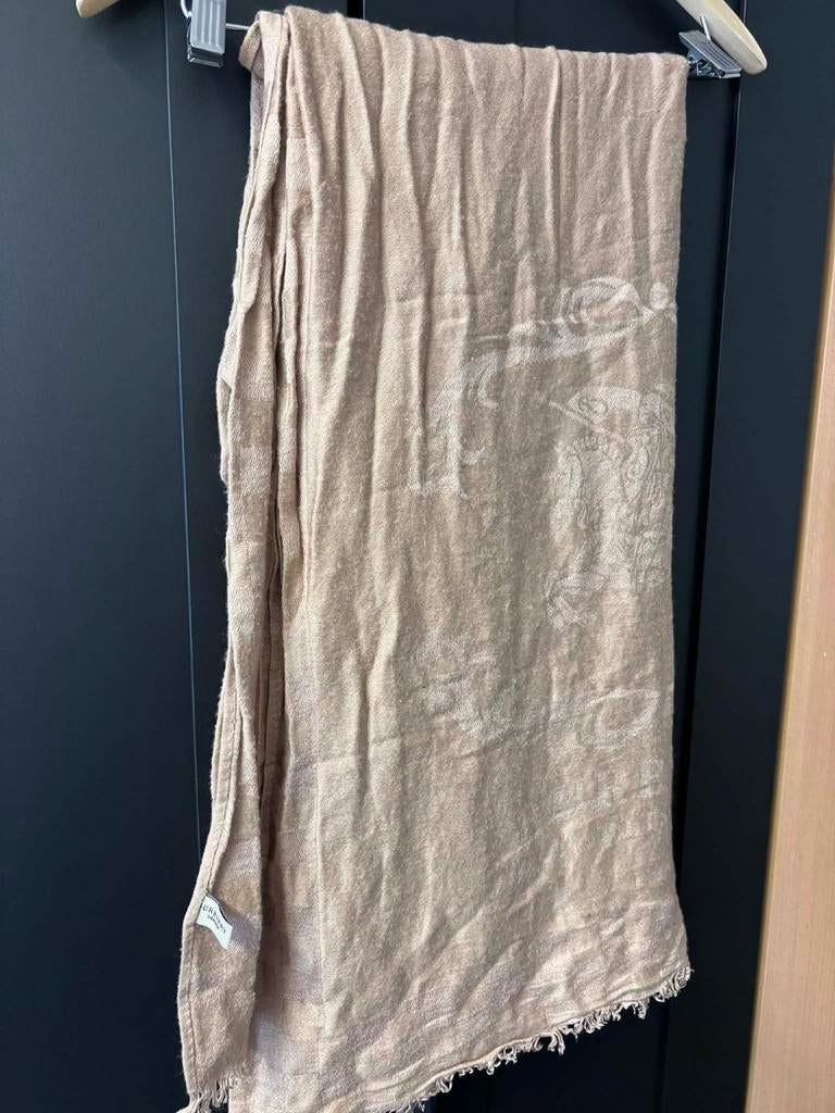 Burberry London Sjaal Kasjmier Zijde Beige, Burberry London, Ophalen of Verzenden, Zo goed als nieuw, Sjaal