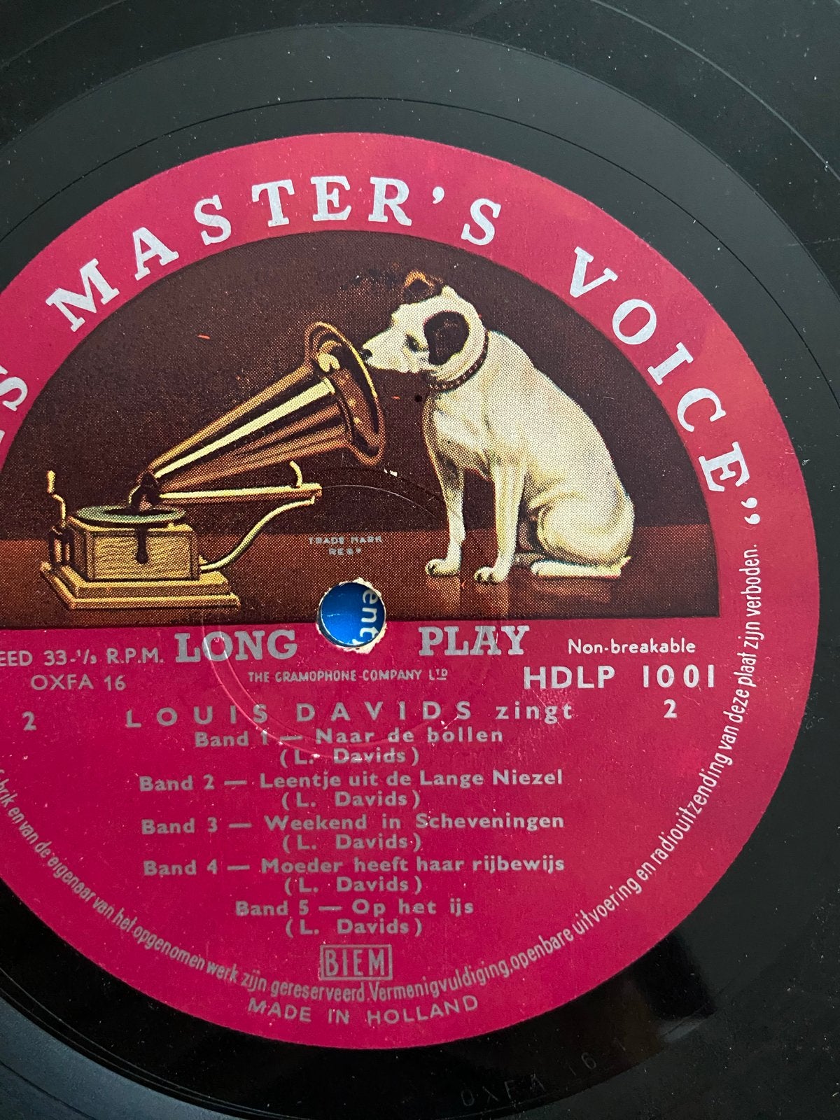 Louis Davids zingt - His Master's Voice LP HDLP 1001, LP, Gebruikt, Overige genres, Ophalen of Verzenden