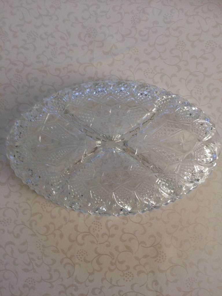 Antiek glazen 4 vaksschaal, Antiek en Kunst, Ophalen of Verzenden
