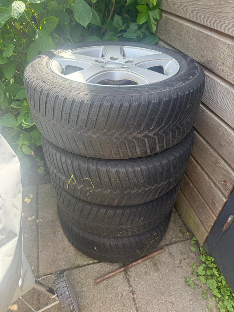 4 Mercedes C Klasse velgen 5x112 (ook A/B klasse), Ophalen of Verzenden, Gebruikt