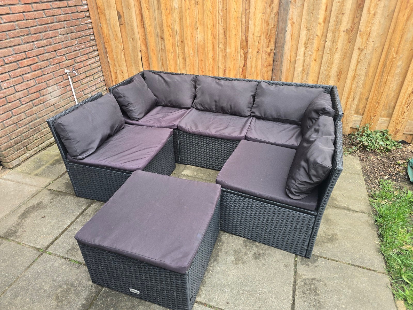 tuinmeubel, Ophalen, 5 zitplaatsen, Kunststof, Zo goed als nieuw