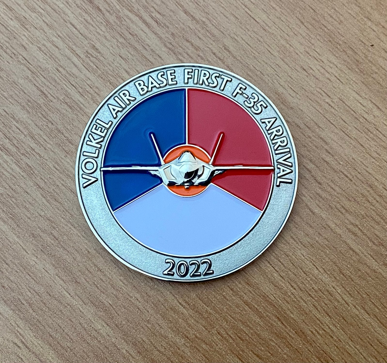Coin RNLAF first F-35 arrival 2022, Verzenden, Luchtmacht, Nederland, Embleem of Badge